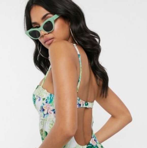 ASOS South Beach Palm Leaf Print One-Piece! Out Of Stock/ Sold Out! - Picture 2 of 5